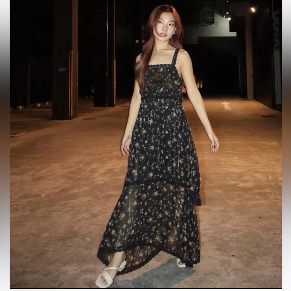 ZARA Woman Collection Floral Print Dress - Picture 1 of 9